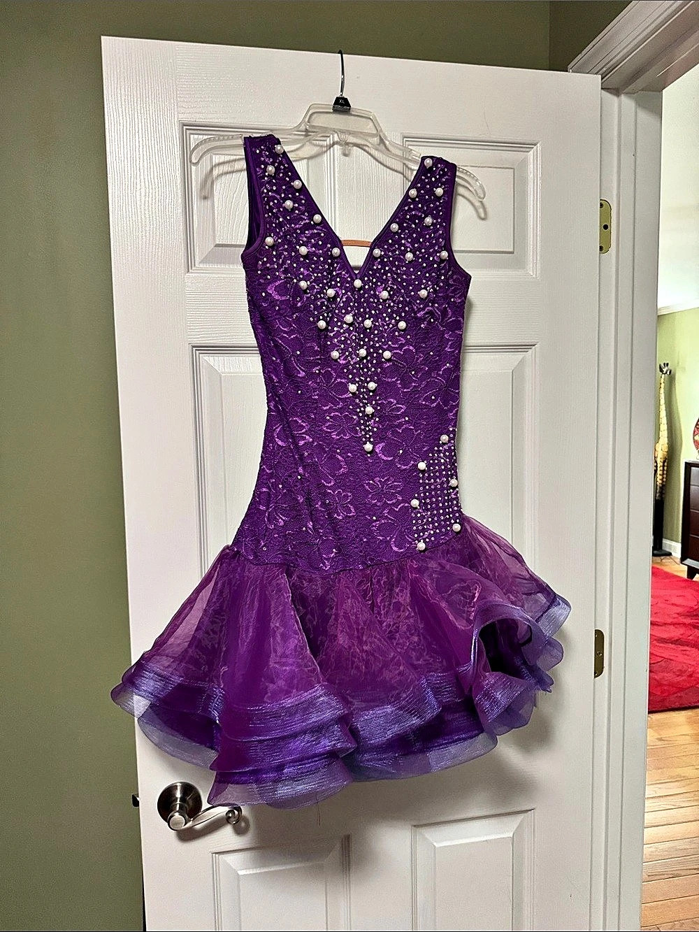 Purple Embellished Mini Dress Like New